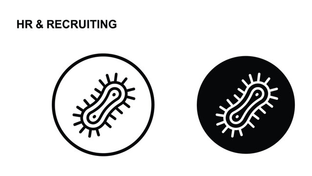 Simple hr and recruiting icon with amoeba-style character on contrasting backgrounds