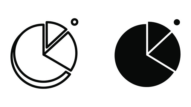 Simple pie chart with black and white segments comparison