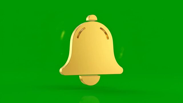 Golden Notification Bell: A vibrant, golden bell poised against a rich, emerald backdrop, this image encapsulates the essence of a timely notification, ready to announce important updates and alerts.