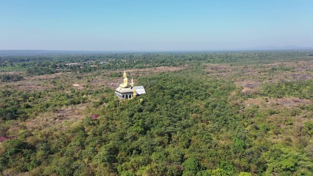 Aerial footage of Mae Khong river in Thailand.