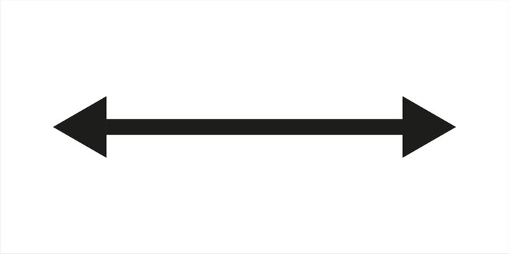 Minimalist black double-sided horizontal arrow icon on a white background. This vector illustration is a versatile UI element for navigation, direction, or comparison concepts