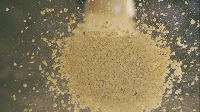 Oats Dropping on camera | Oats shot | Biscuit factory