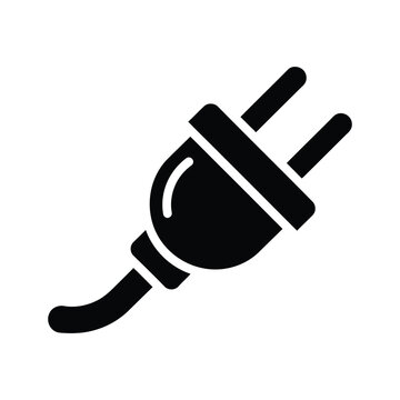 Prohibited power plug icon with crossed out symbol