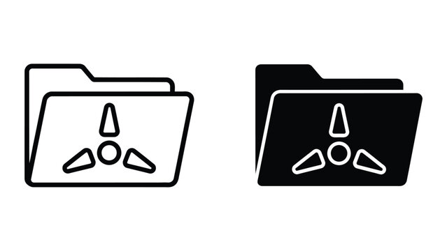 Minimalist folder icons with network symbol inside