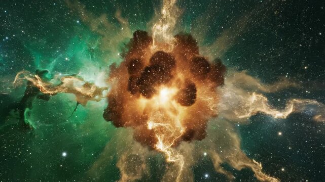 Cosmic explosion in space ideal for sleek commercial backgrounds and title sequences