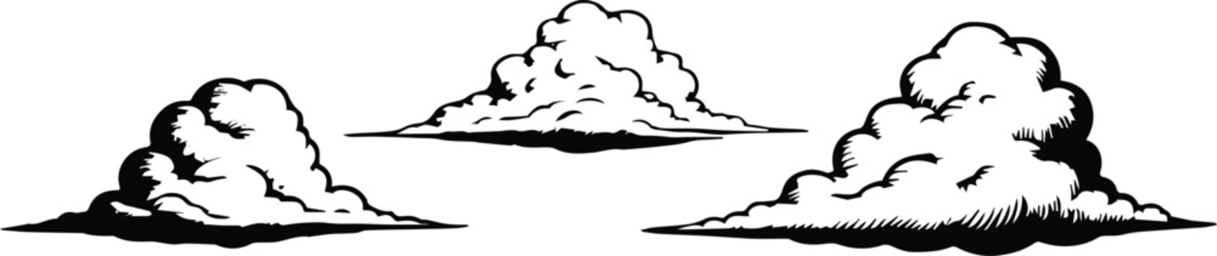 cloud cloud formations vector icons cumulus stratus outline