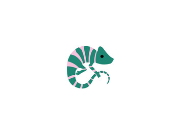 Cute chameleon mascot vector illustration for kids branding © Maria