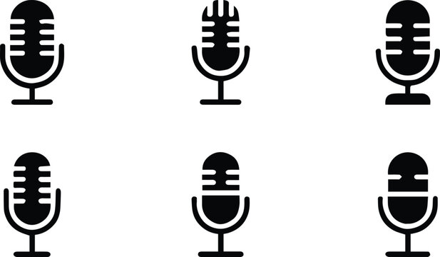microphone icon comparison vintage microphone designs in vector