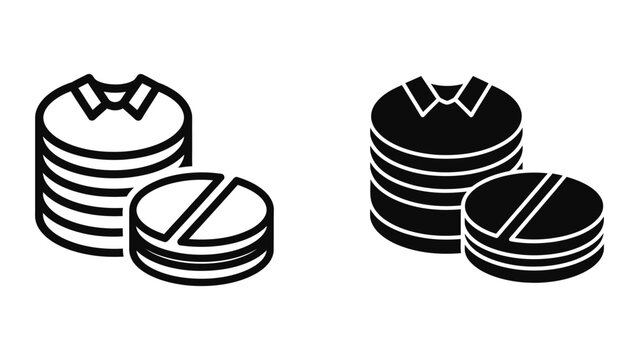 Stacked pills icon with split tablet illustration
