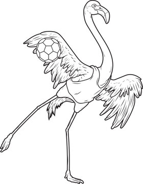 Flamingo Handball player Handball Sports Animal Vector Graphic Art Illustration