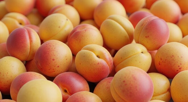 A vibrant pile of fresh apricots a close up view of summertime's sweet and juicy fruit