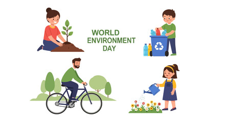 Fototapeta premium World Environment Day activities promoting sustainability and eco-friendly practices.