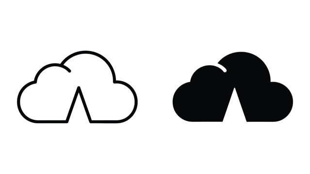 Minimal cloud icon with two styles side by side