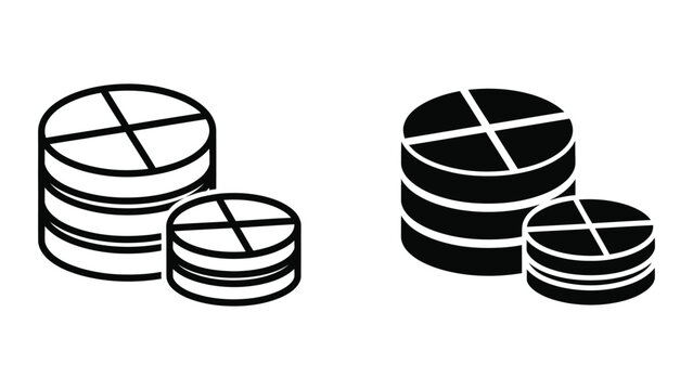 Split hard drive icons showing storage capacity difference