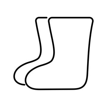 Felt boots icon. Fashion and traditional footwear line symbol. Black and white.