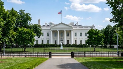 Obraz premium The White House and North Portico Facade in Washington D.C.