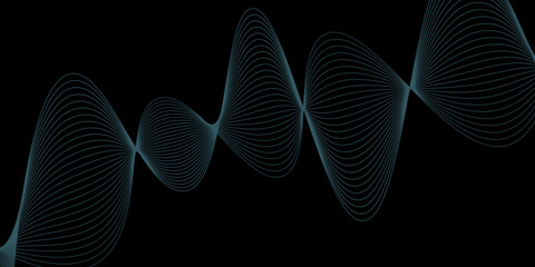 Abstract gradient background. Wave element for design. Glowing abstract wave on dark, shiny motion, magic space light. Techno abstract background. blue wavy abstract background. Eps10 vector.  © Sofiqul