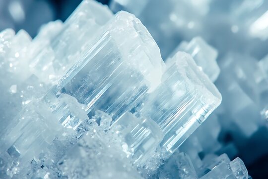 Close-up of Salt Crystals - A Microscopic World of Minerals.