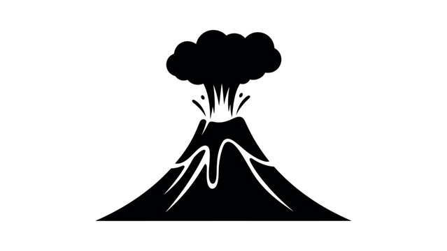 Volcano Eruption Icon Simple Lava Mountain