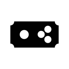 Fototapeta premium Film strip icon with three blank frames isolated on black background