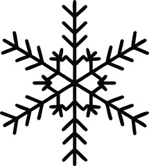 Naklejka premium Black snowflake icon minimalist winter seasonal graphic