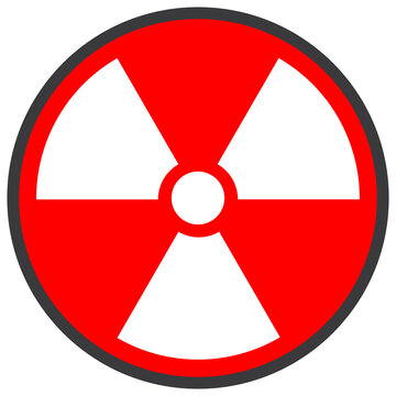 red radioactive symbol