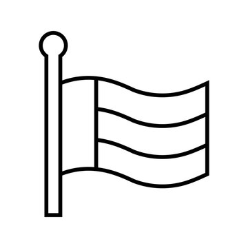 Uae flag icon. Symbols and country flag line symbol. Black and white.