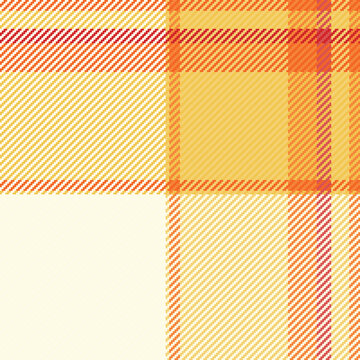 Row plaid background vector, new tartan textile pattern. Gift card seamless check fabric texture in amber and cornsilk colors.