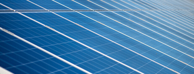 Solar panel closeup with texture and lines. Solar energy with renewable electric system. Solar...