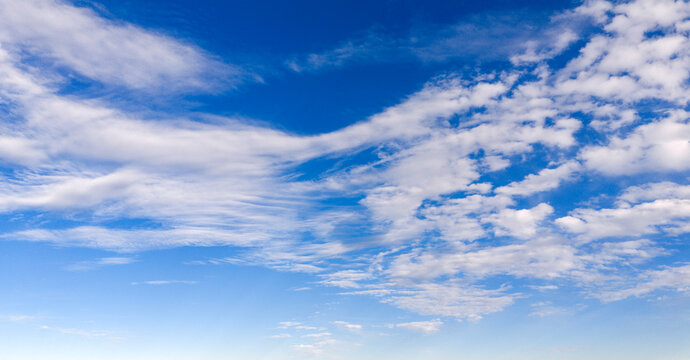 Sky blue cloud texture in pattern. Soft sky white on background. Bright daylight sky on wallpaper. Sky cloudscape in skyscape.