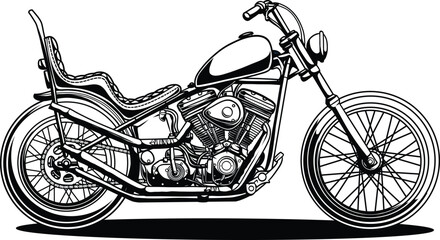 Vintage custom chopper motorcycle vector illustration isolated on white background © Anntoz