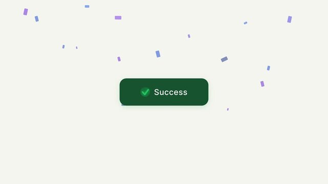 Success button animation green check mark confirmation user interface approval concept digital UI feedback minimal clean design
