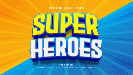 editable text effect super heroes 3d style premium vector © cuplis design