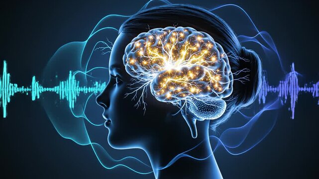 Human brain with neural activity for creative digital media and visual arts