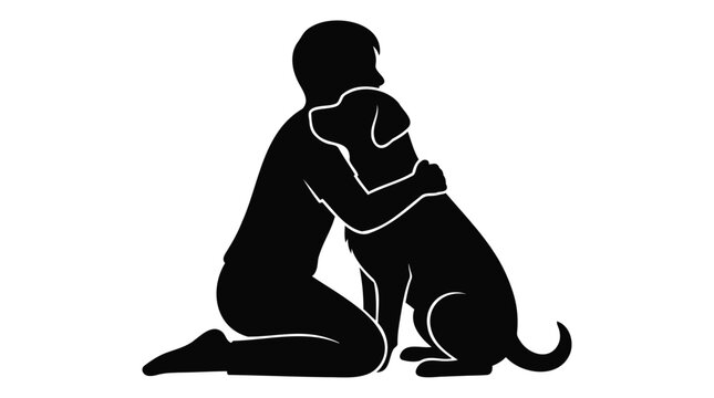 A heartwarming illustration symbolizing the deep emotional connection and unconditional love shared between a person and their loyal dog, a true bond