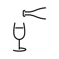 Naklejka premium Wine production icon. Industry and winery line symbol. Black and white.