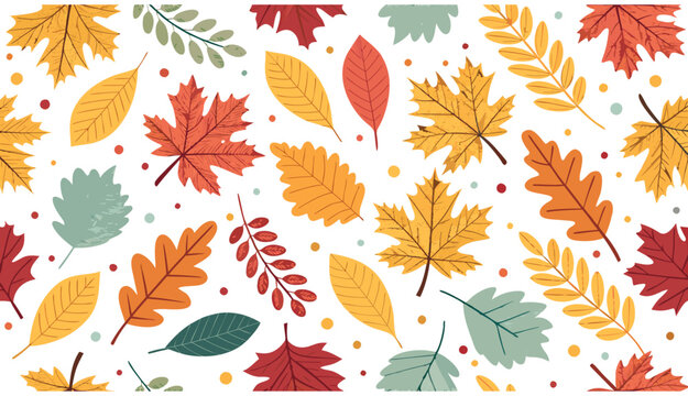 Colorful autumn leaves falling down.