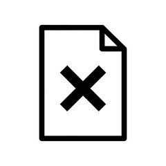 Fototapeta premium Digital delete icon isolated black cross symbol on transparent background vector