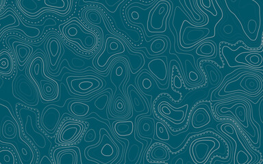 Fototapeta premium Abstract Vector Topographic Map Texture with White Contour Lines on Blue Background