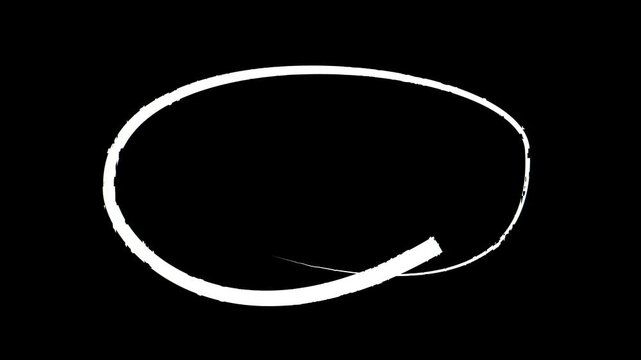 hand drawing different circles animation isolated on white background, Handwritten red circle. For marking text, numbers, marker pen, pencil, logo, hand-drawn doodle grunge circle highlights. 4k