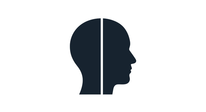 Split personality concept with human head.