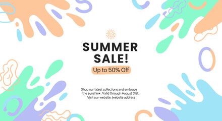 Obraz premium Summer sale banner with colorful splashes.