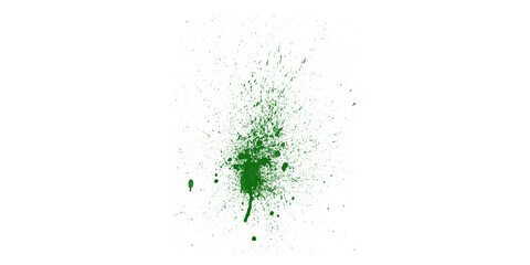 Green paint splatter on black background with abstract liquid spray and artistic ink droplets in a messy design pattern © Ansari