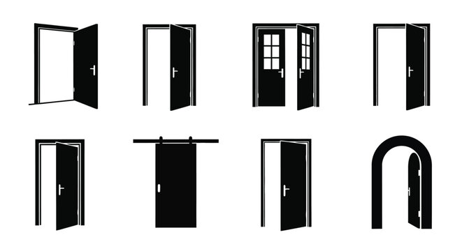 collection of door silhouettes in various styles silhouette high quality professional