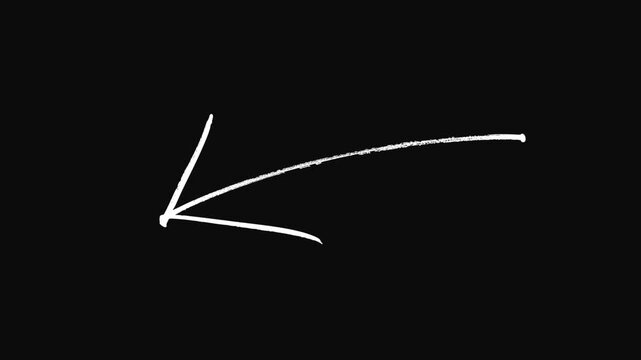 arrow graphic animation. Alpha channel black background animation.4k.