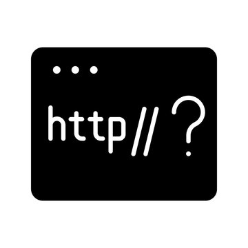 Phishing url icon. Technology and cybersecurity filled symbol. Black and white.
