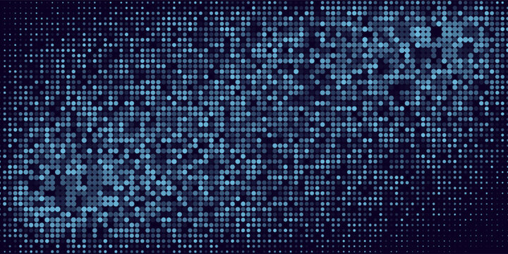 Abstract Digital Circles of Particles with Noise. Futuristic Circular Sound Wave. Big Data Visualization.Crypto Currency Concept. Vector Illustration.