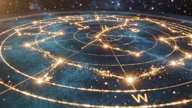 Cosmic star chart with glowing lines symbolizing conceptual art and dynamic energy