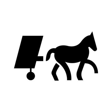 Parade float icon. Transportation and parade filled symbol. Black and white.