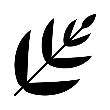 Tarragon herb icon. Food and herbs filled symbol. Black and white.